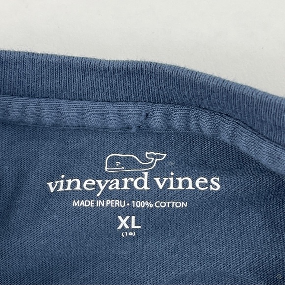 Vineyard Vines Tshirt Girls XL Blue Happy Thanksgiving Whale Long Sleeve - Picture 2 of 9